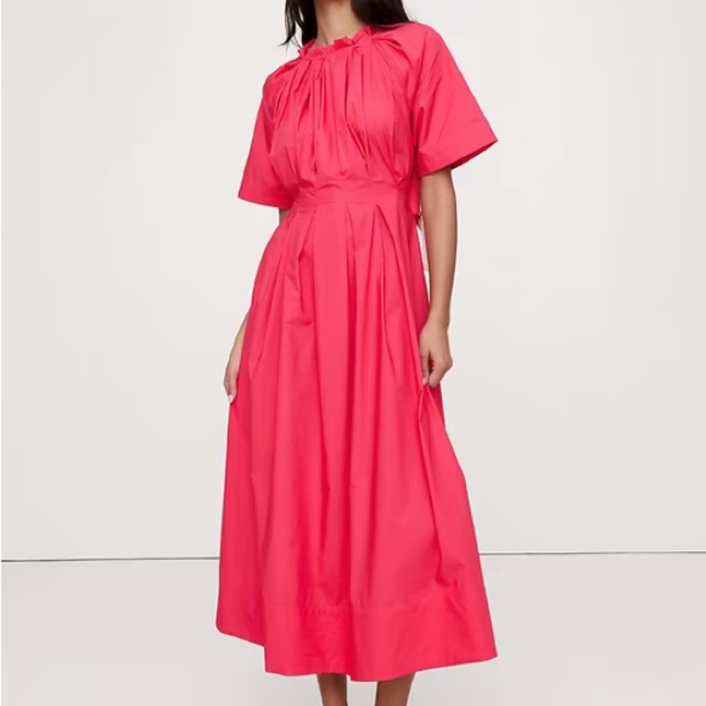 Cotton Banana Republic Vibrant Pink Midi Dress XXL